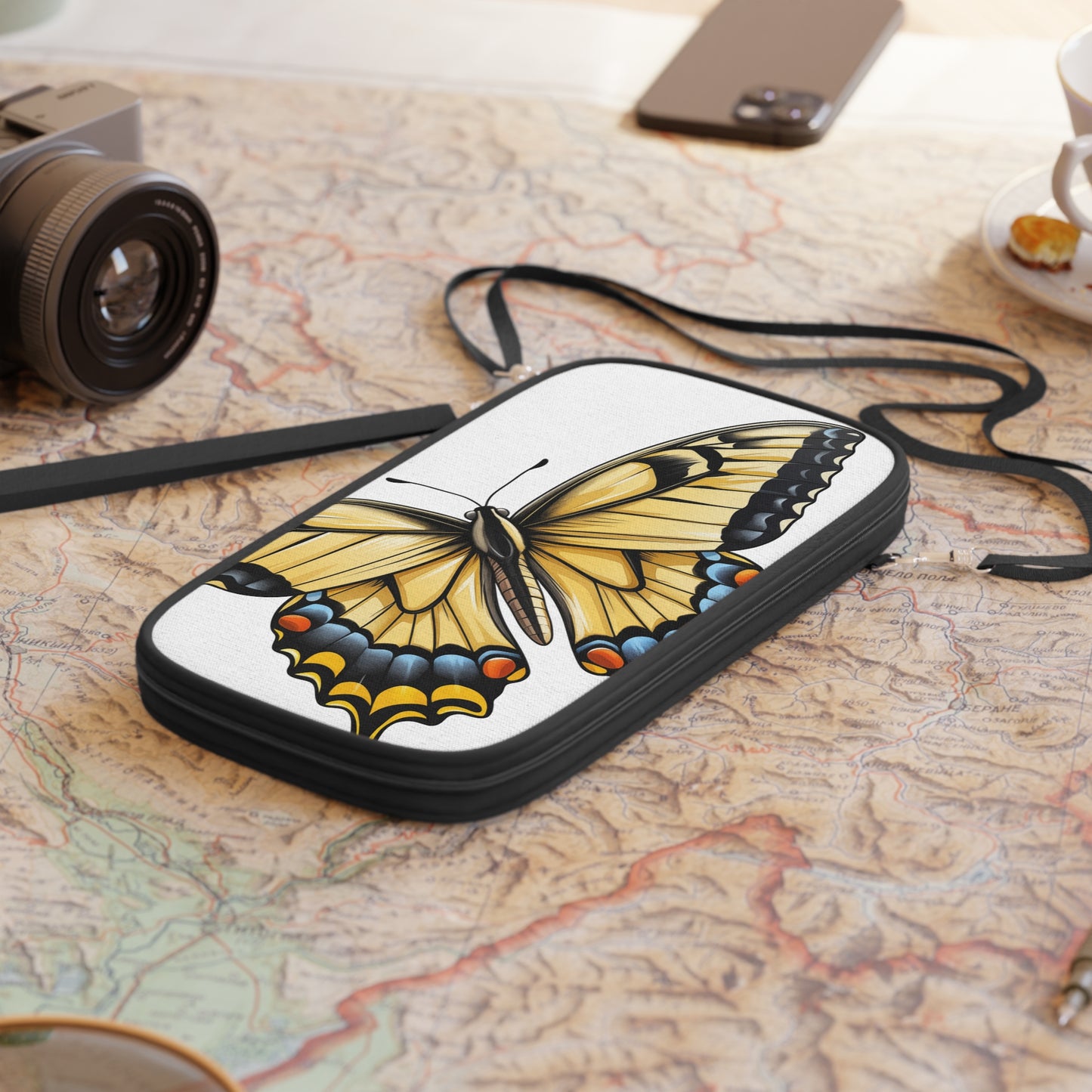 Butterfly Passport Whimsical Wallet, Stylish Travel Accessory for Nature Lovers. Yellow Tiger Swallowtail Butterfly Passport Holder