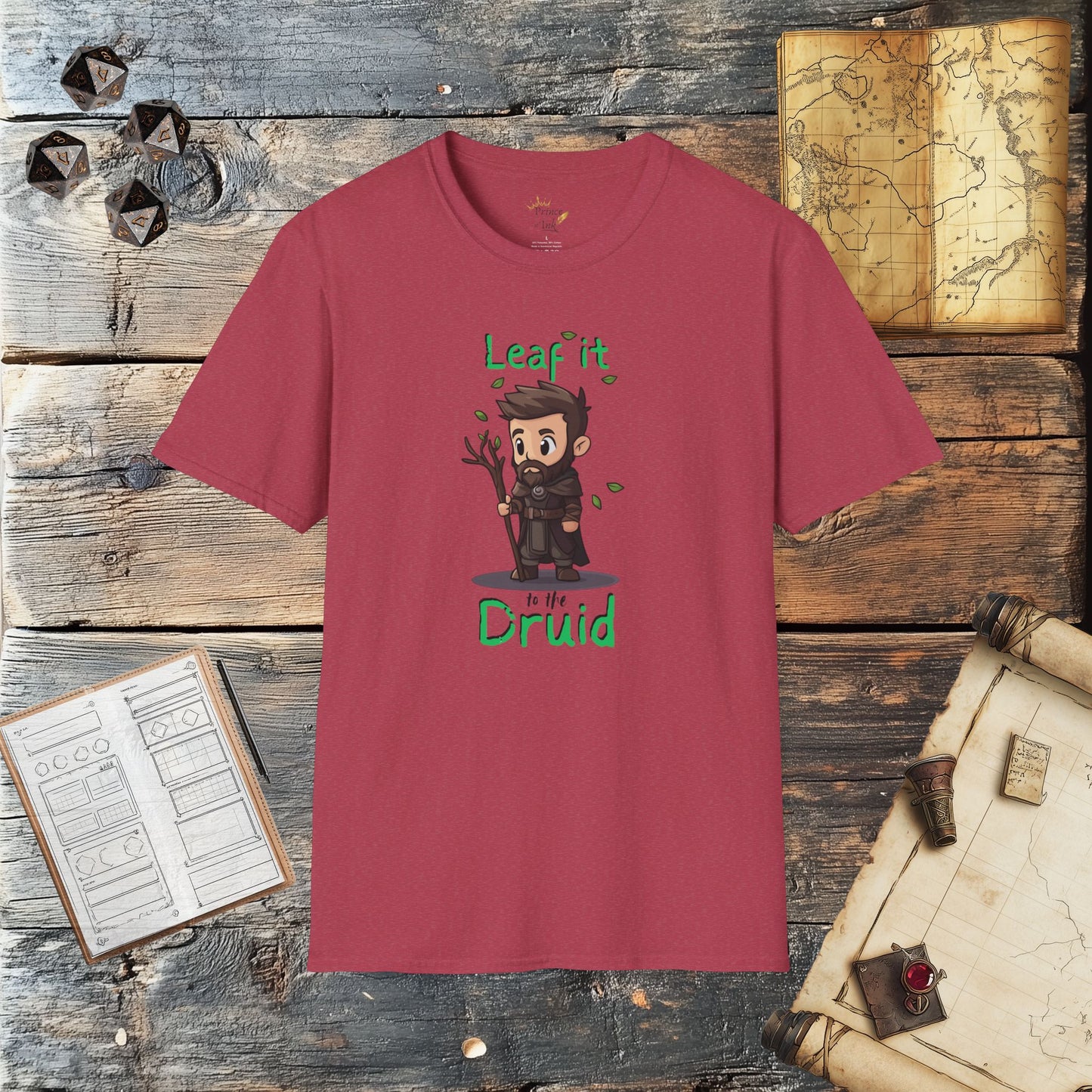 Leaf it to The Druid - Fantasy Group Role Playing Graphic T-Shirt