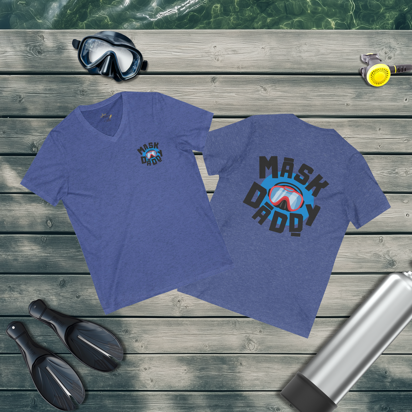Mask Daddy - Scuba Diving Themed Unisex V-neck Short Sleeve Shirt