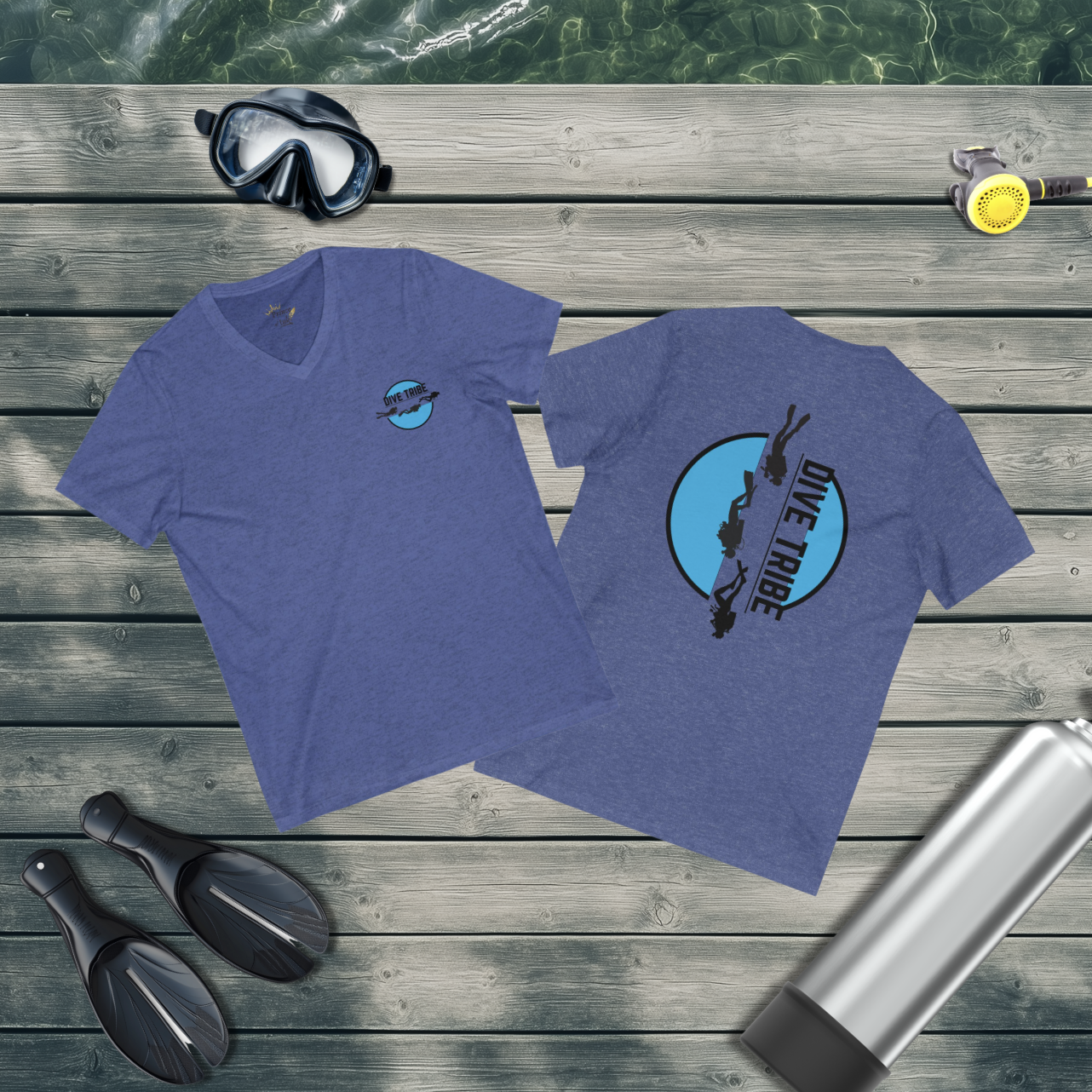 Dive Tribe - Scuba Diving Themed Unisex V-neck Short Sleeve Shirt