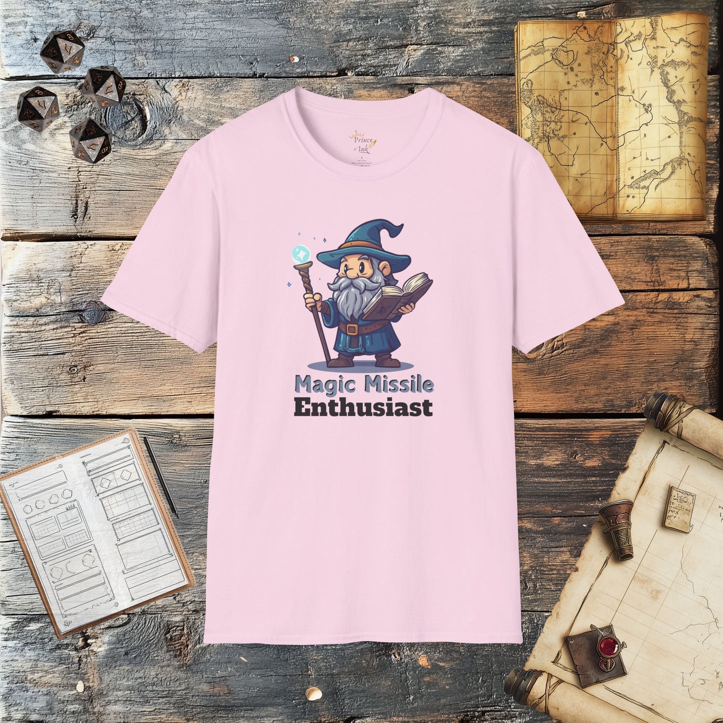 Magic Missile Enthusiast - Fantasy Group Role-Playing Graphic T-Shirt