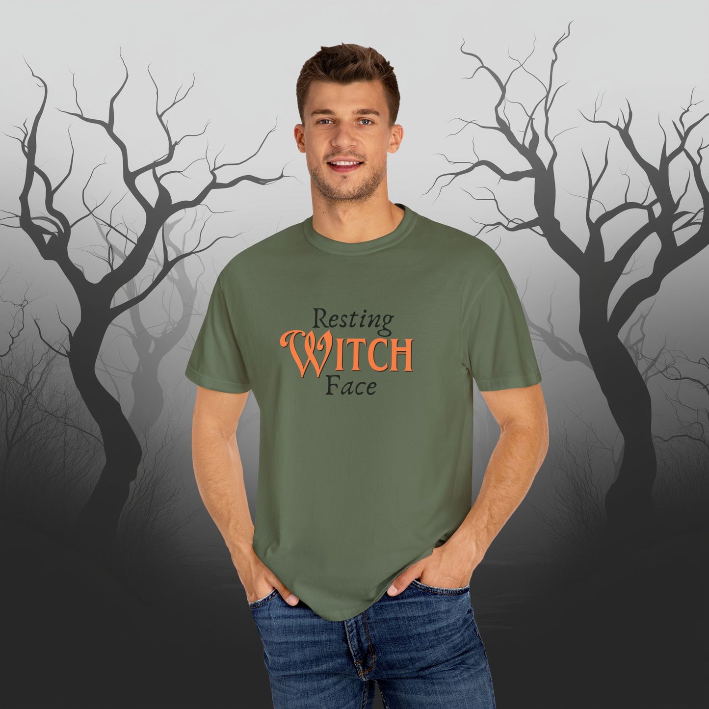 Resting Witch Face Funny Halloween Graphic T - Cute Comfort Colors 1717 Halloween Graphic T