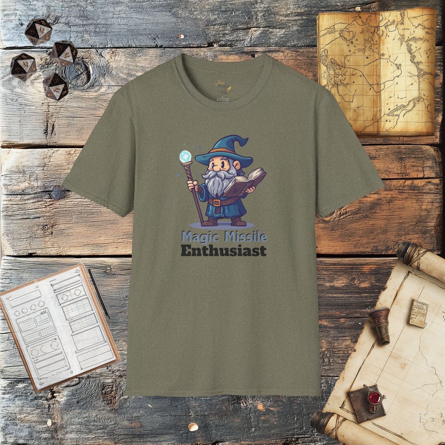 Magic Missile Enthusiast - Fantasy Group Role-Playing Graphic T-Shirt