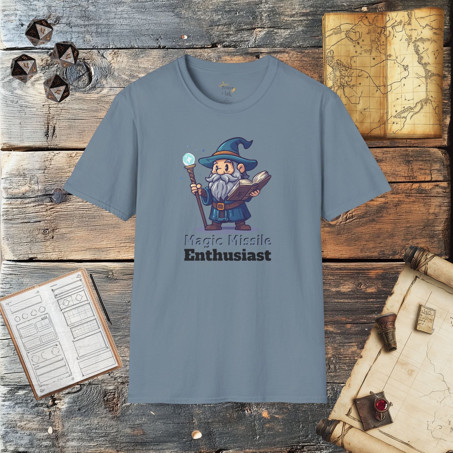 Magic Missile Enthusiast - Fantasy Group Role-Playing Graphic T-Shirt