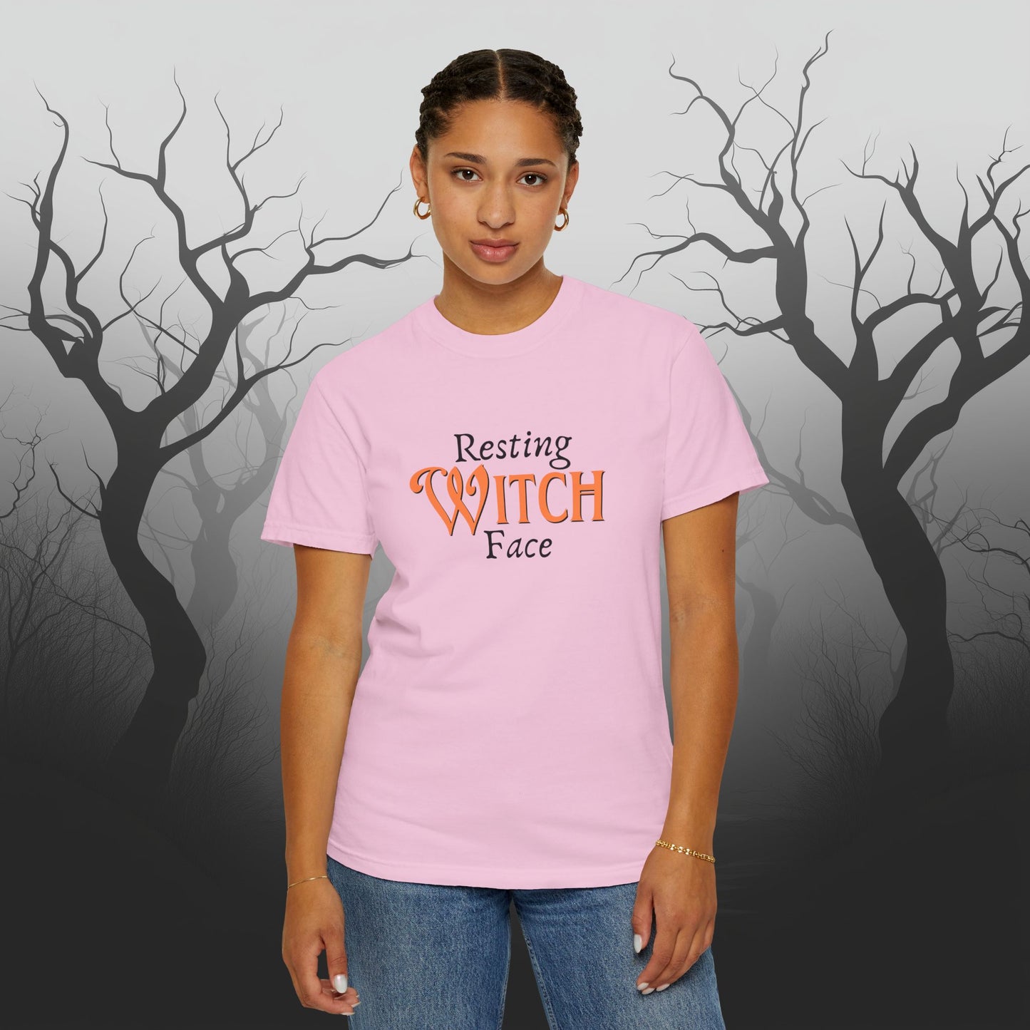 Resting Witch Face Funny Halloween Graphic T - Cute Comfort Colors 1717 Halloween Graphic T