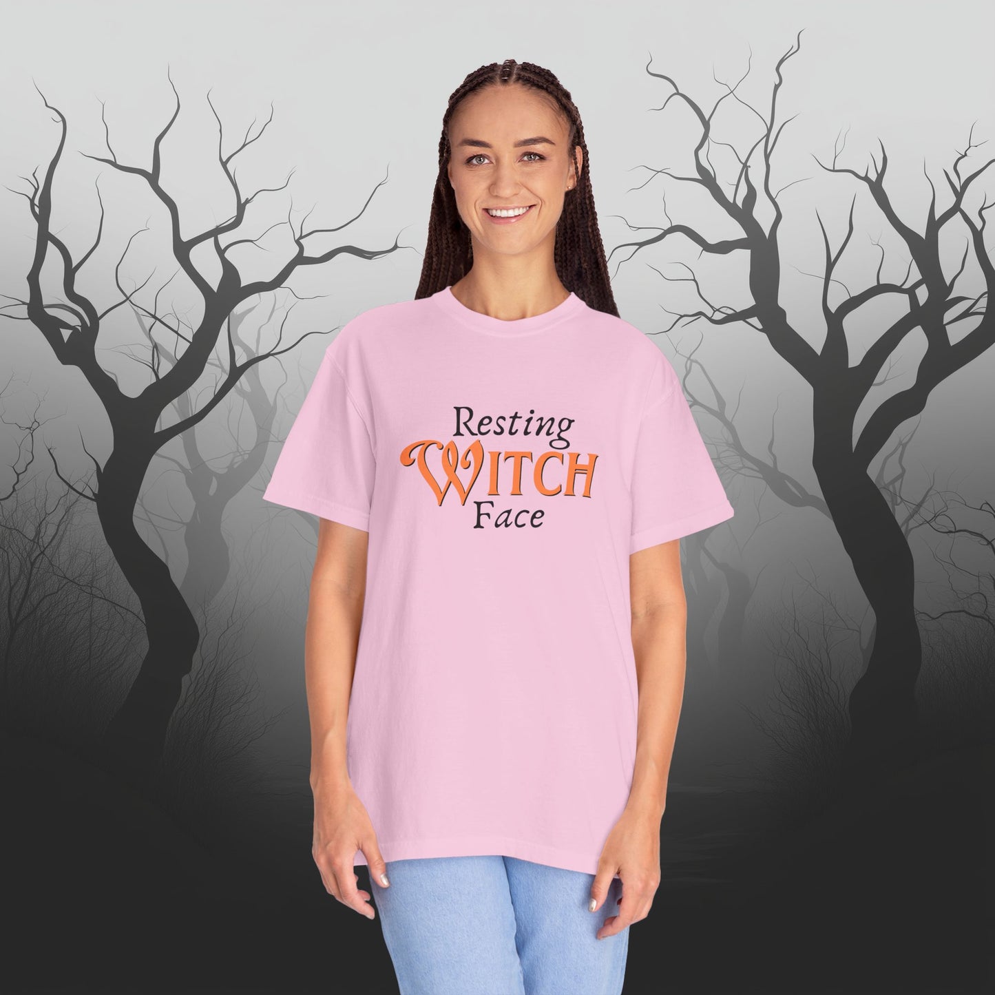 Resting Witch Face Funny Halloween Graphic T - Cute Comfort Colors 1717 Halloween Graphic T