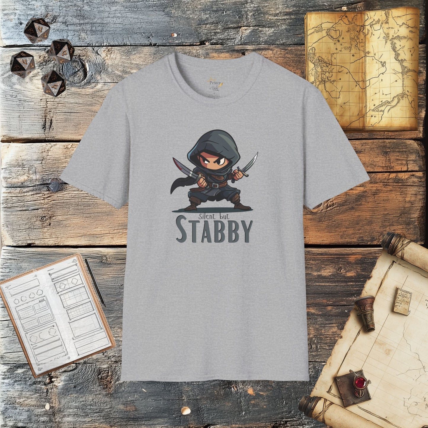 Silent but Stabby - Fantasy Group Role-Playing Unisex Graphic T-Shirt