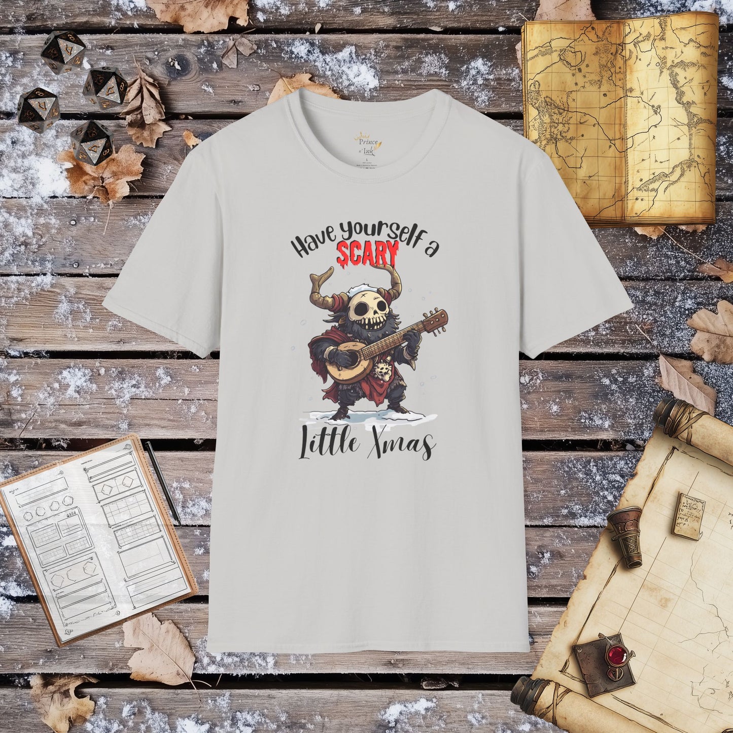 Have yourself a Scary Little Xmas - Krampus the Bard Fantasy Group Role-Playing Unisex Graphic T-Shirt