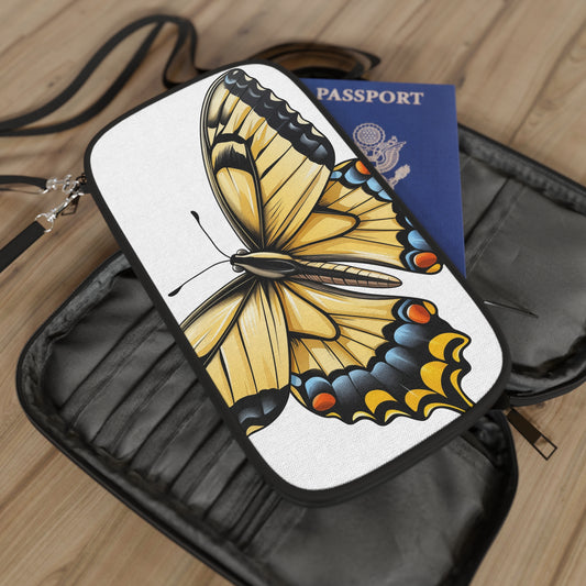 Butterfly Passport Whimsical Wallet, Stylish Travel Accessory for Nature Lovers. Yellow Tiger Swallowtail Butterfly Passport Holder