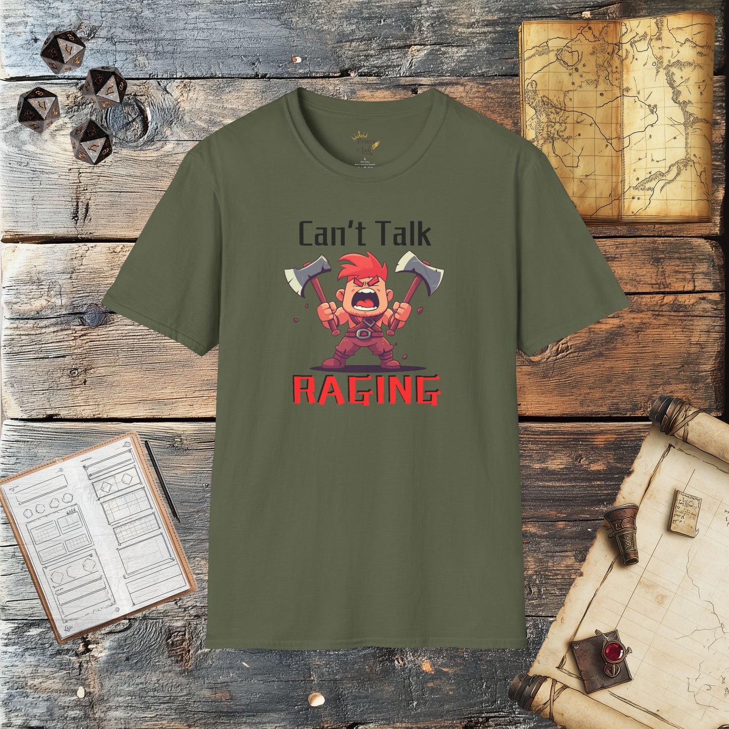 Can't Talk Raging - Barbarian Fantasy Role Playing Graphic T-Shirt