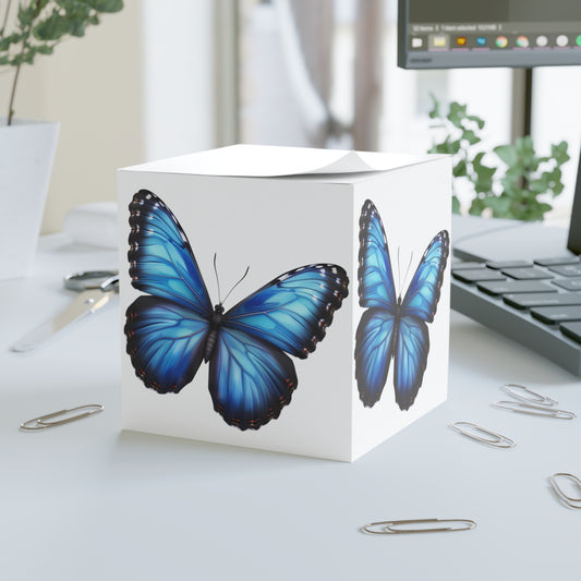 Colorful Butterfly Sticky Note Cube Decoration Stationary for Office, Home or School. Desk Decor and Organization Gift for Nature Lovers