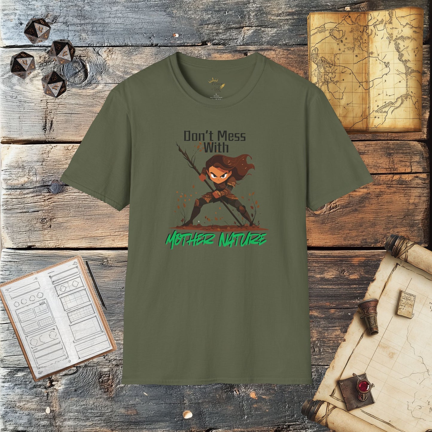 Don't Mess with Mother Nature - Fantasy Group Role Playing Graphic T-Shirt