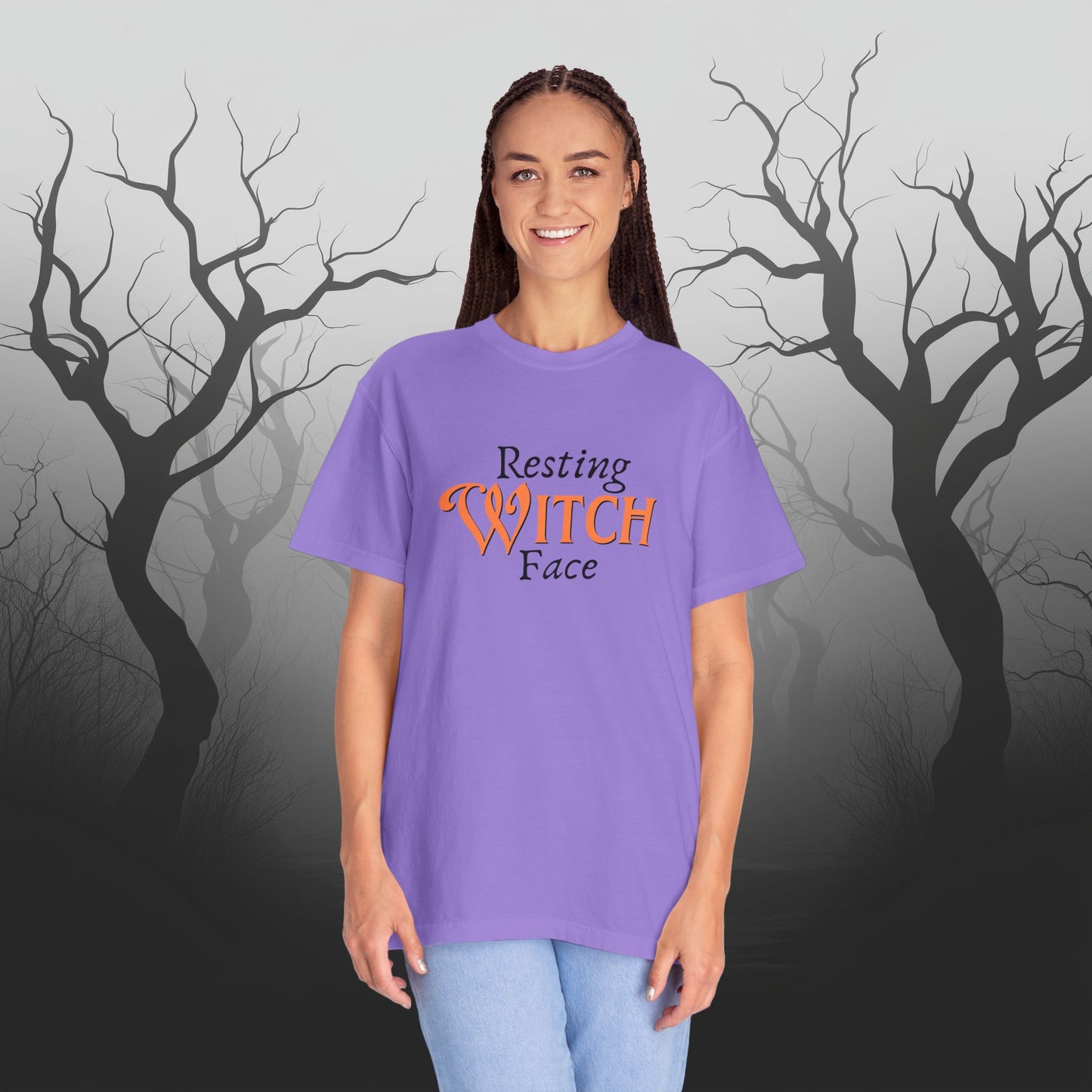 Resting Witch Face Funny Halloween Graphic T - Cute Comfort Colors 1717 Halloween Graphic T