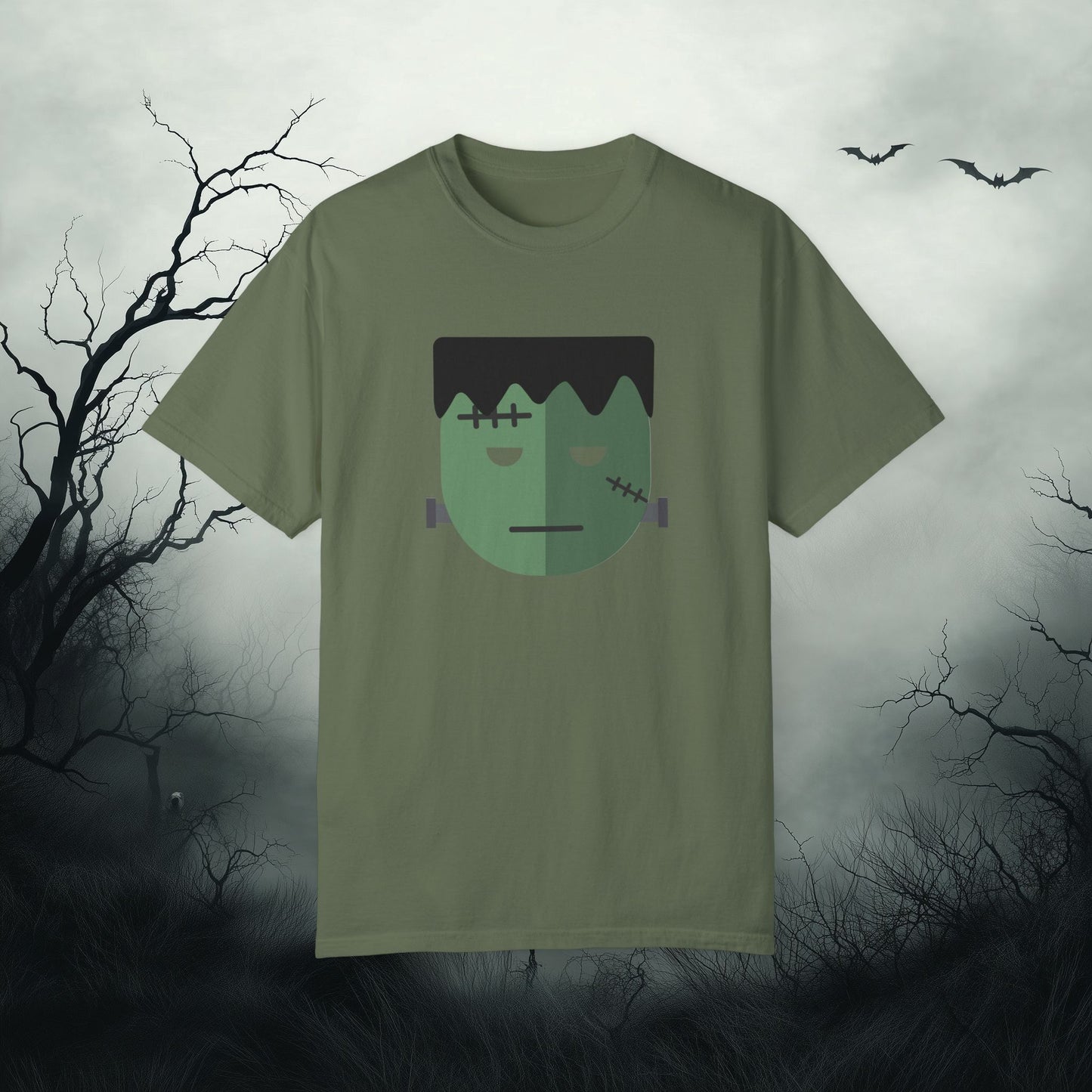 Cute & Simple Frankenstein Graphic Halloween Graphic T-Shirt - Funny Halloween Shirt Comfort Colors 1717