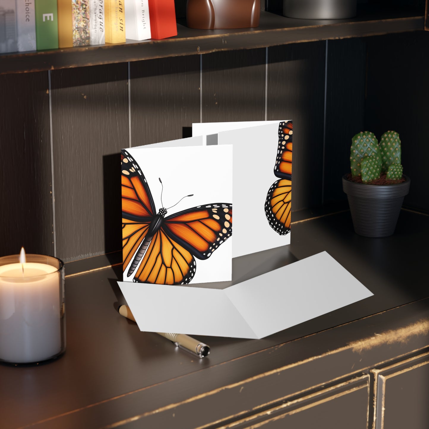 Butterfly Greeting cards (8, 16, and 24 pcs) - Large Beautiful Monarch Design - Greeting Card, Congrats Card, Wedding Card, Sympathy Card