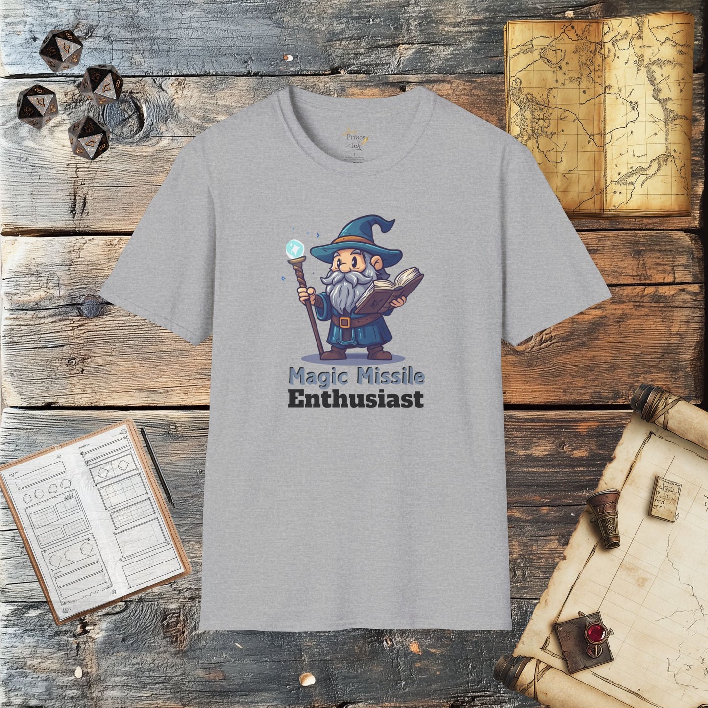 Magic Missile Enthusiast - Fantasy Group Role-Playing Graphic T-Shirt