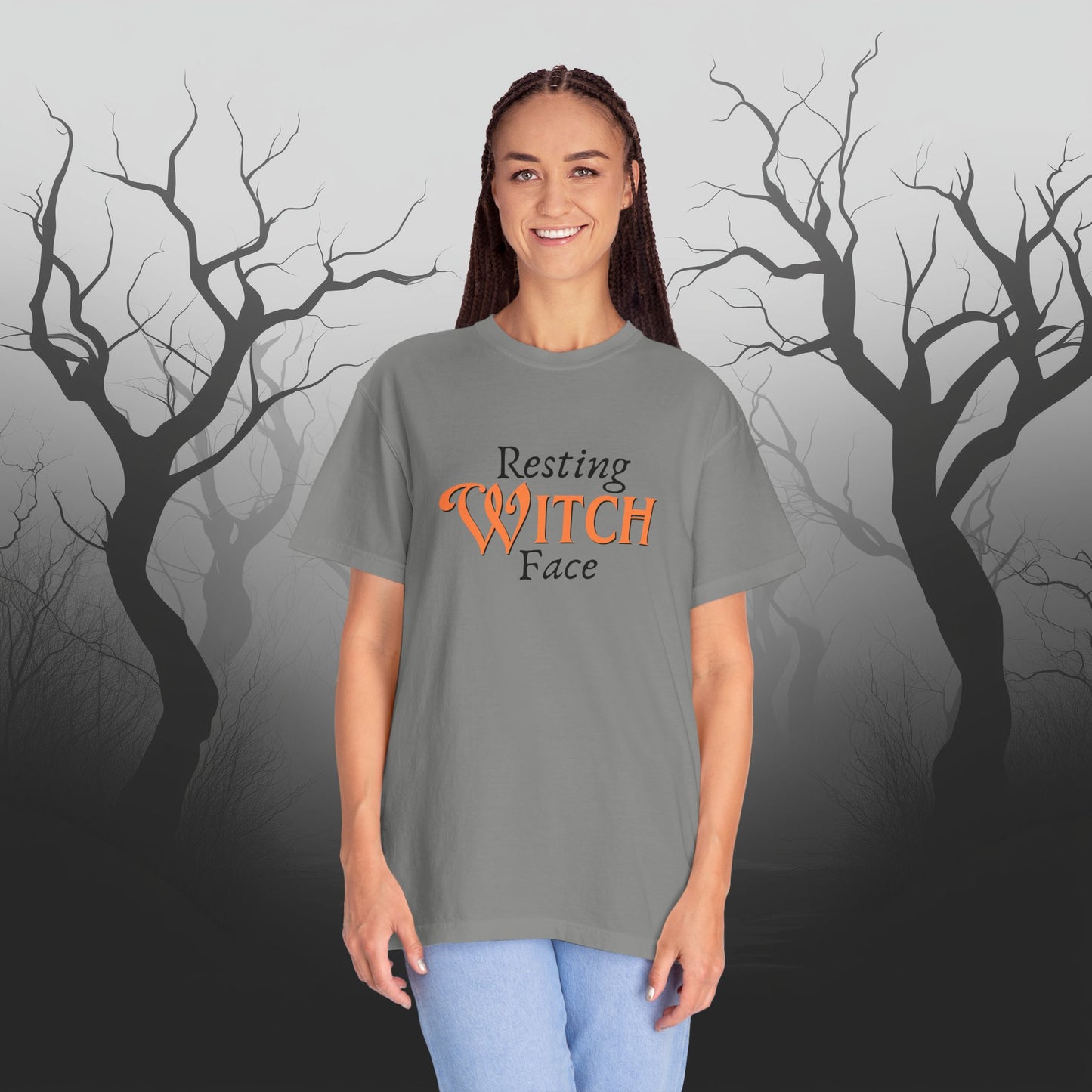 Resting Witch Face Funny Halloween Graphic T - Cute Comfort Colors 1717 Halloween Graphic T