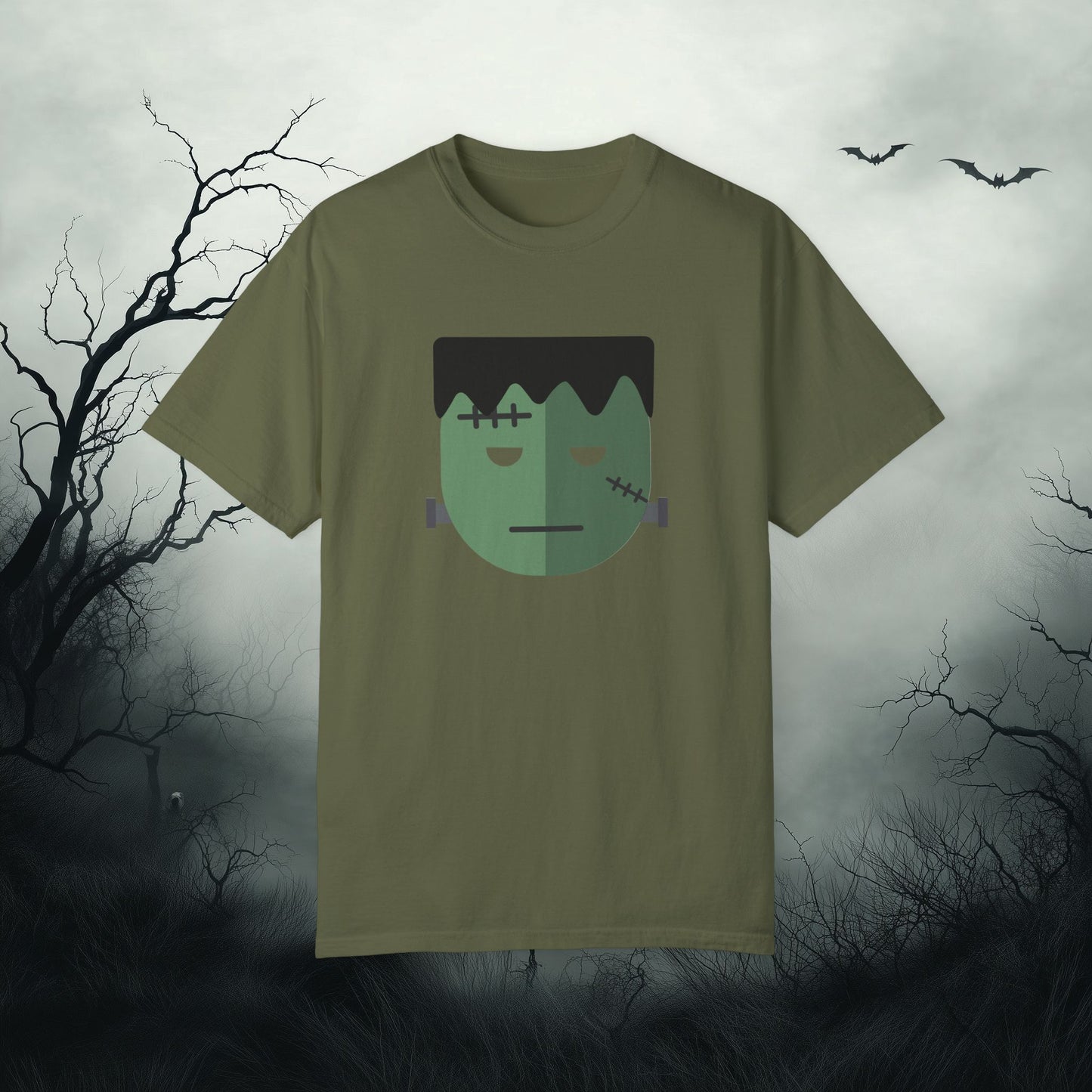 Cute & Simple Frankenstein Graphic Halloween Graphic T-Shirt - Funny Halloween Shirt Comfort Colors 1717