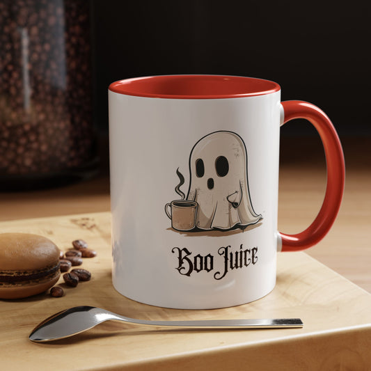 Boo Juice 11oz or 15oz Accent Halloween Coffee Mug - Cute Ghost Gift Idea for Halloween Lover Vintage Ghost Coffee or Tea Mug