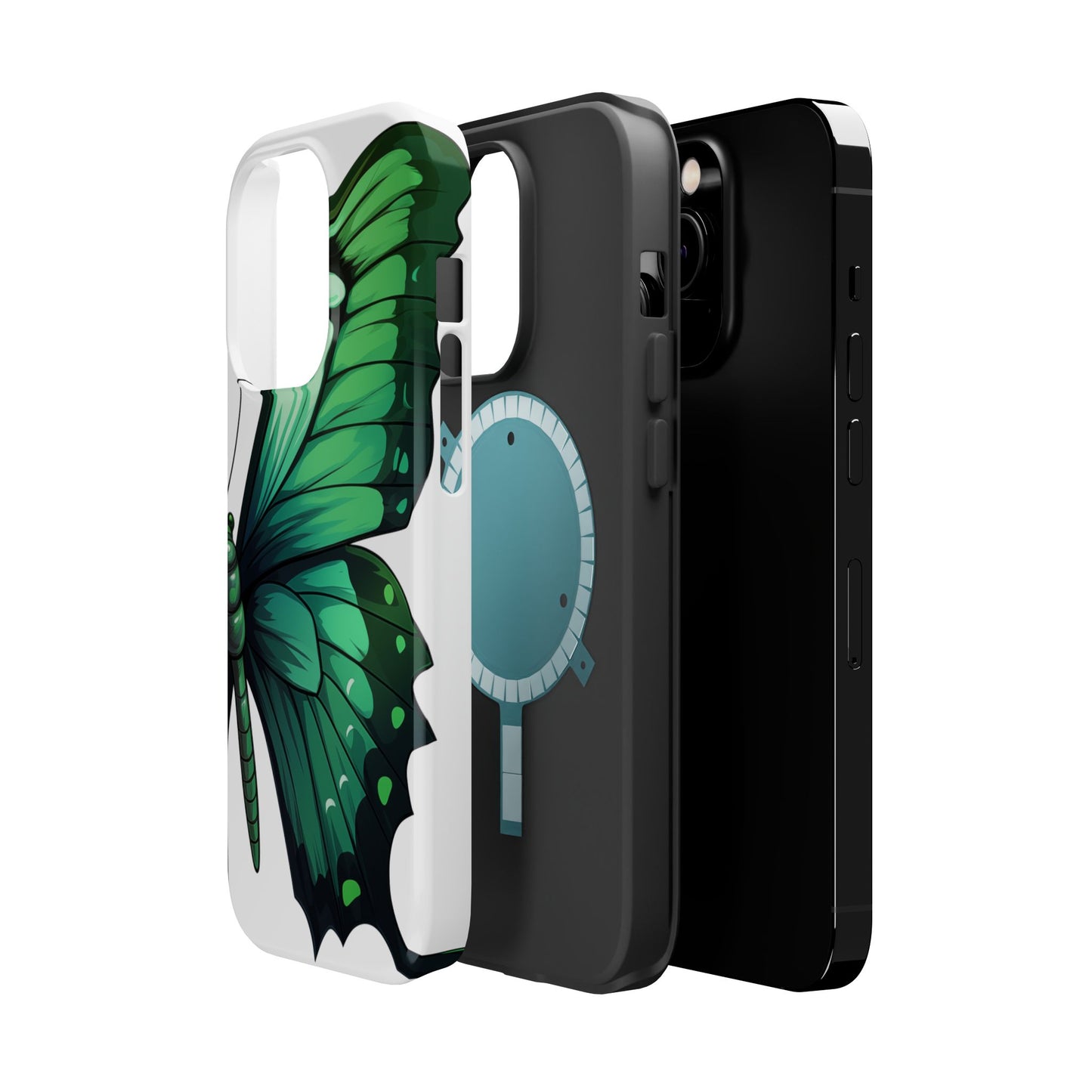 Emerald Swallowtail Butterfly Re-imagined iPhone Case Beautiful Butterfly MagSafe Tough Cases with Green Butterfly iPhone Case