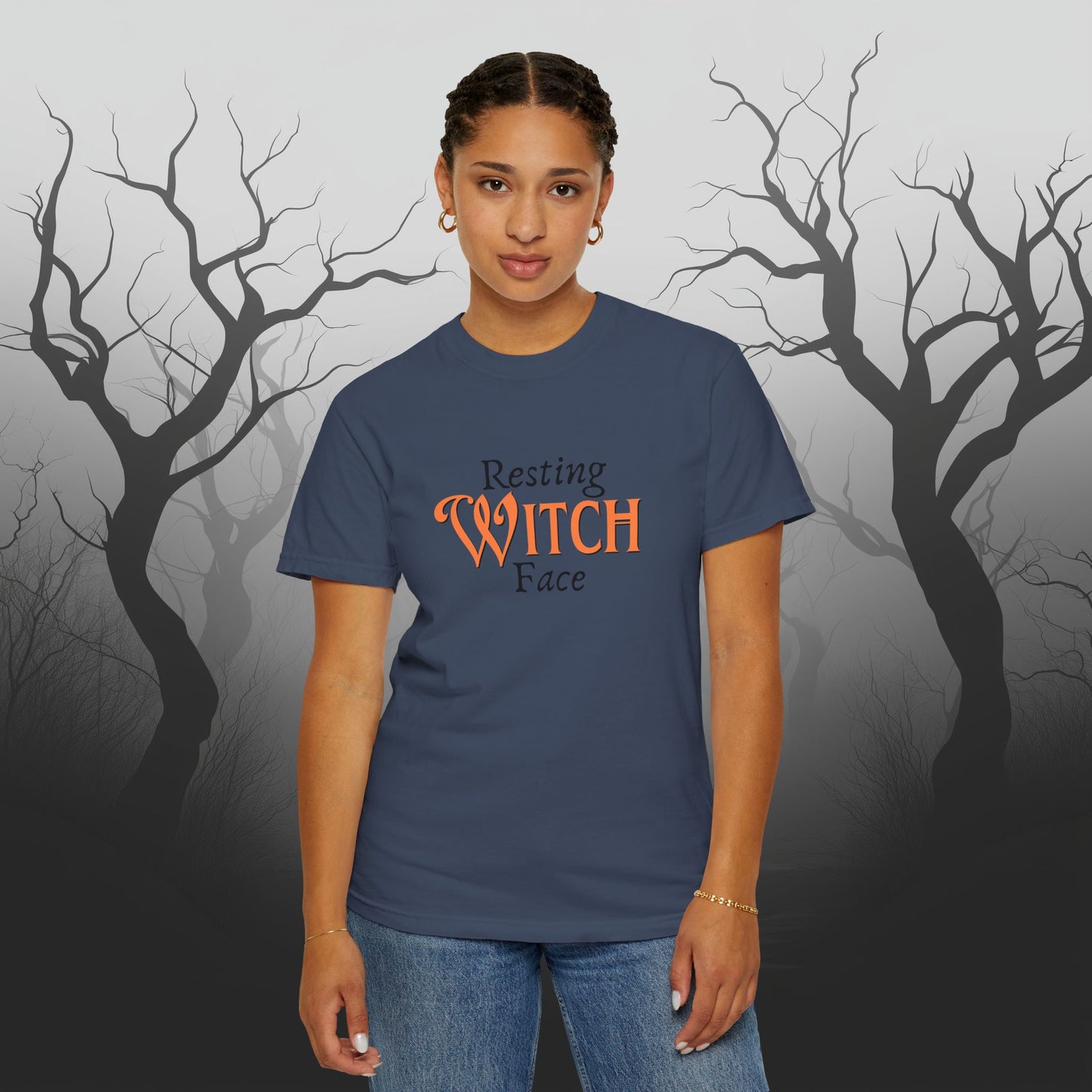 Resting Witch Face Funny Halloween Graphic T - Cute Comfort Colors 1717 Halloween Graphic T