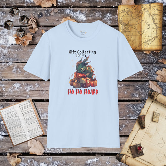 Gift Collecting for my Ho Ho Hoard - Cute Christmas Dragon Fantasy Group Role-Playing Unisex Graphic T-Shirt