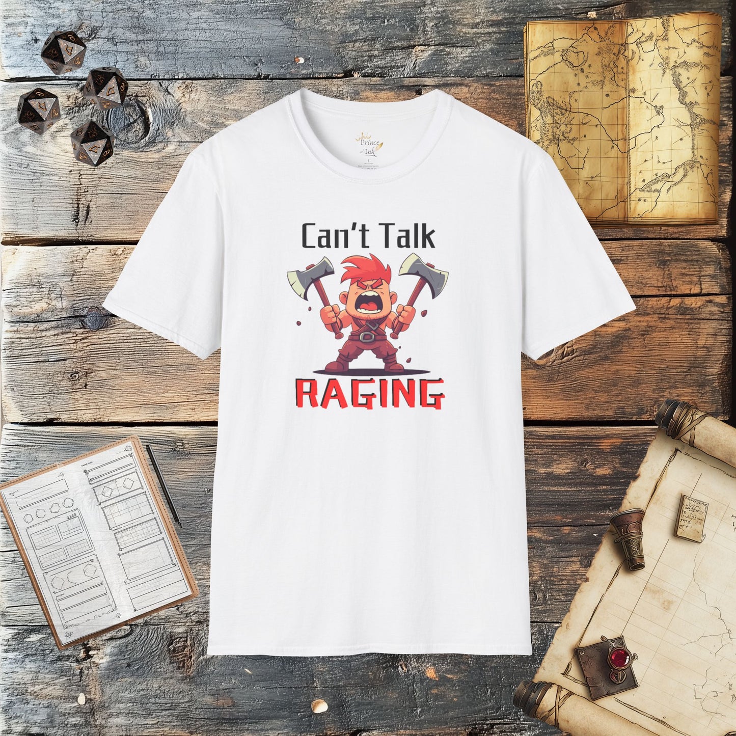 Can't Talk Raging - Barbarian Fantasy Role Playing Graphic T-Shirt