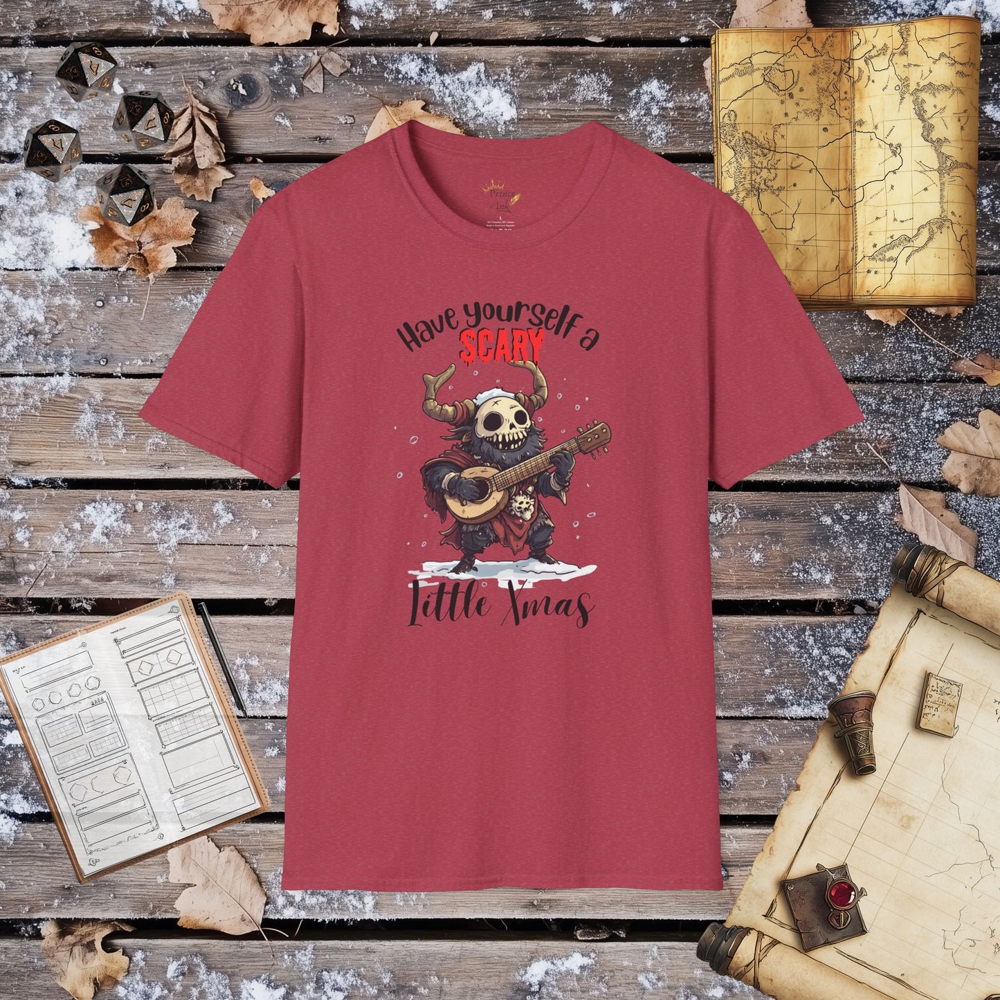 Have yourself a Scary Little Xmas - Krampus the Bard Fantasy Group Role-Playing Unisex Graphic T-Shirt