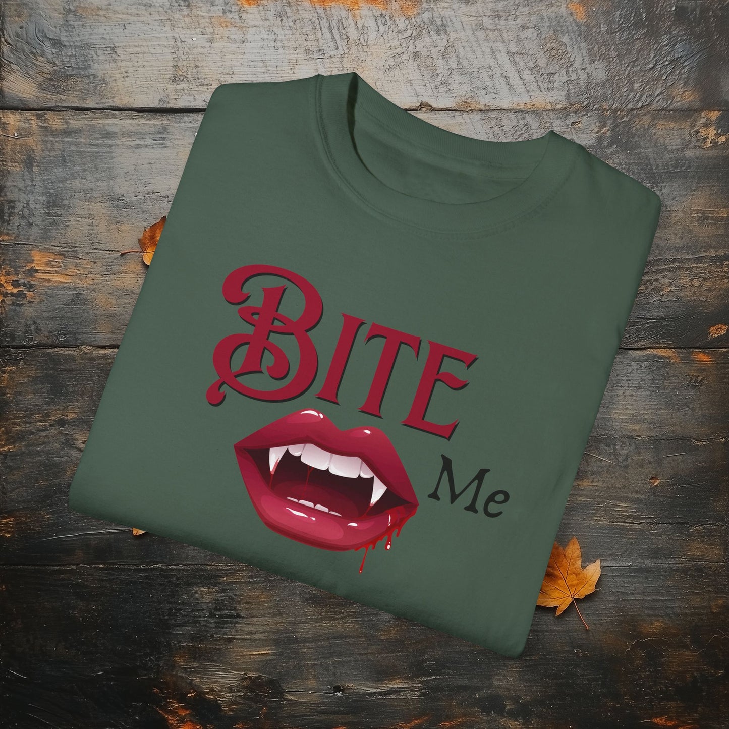 Bite Me Cute Halloween Graphic T - Cute Vampire Bite Me T-Shirt - Comfort Colors 1717