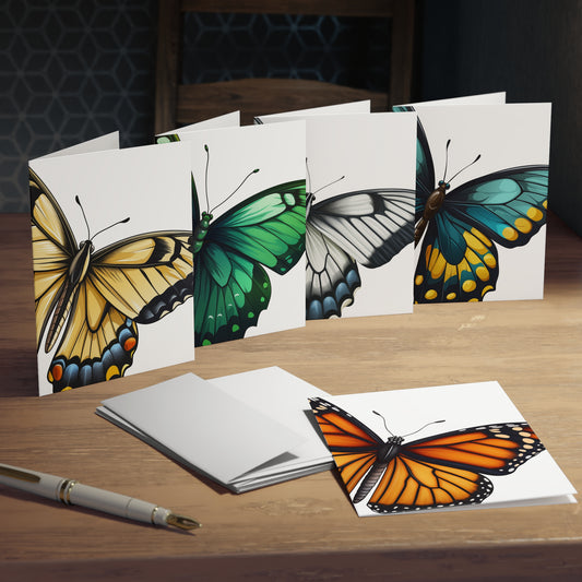 Butterfly Set of 5 Multi-Design Large Butterfly Greeting Cards for All Occasions, Handmade Art for Heartfelt Messages and Special Moments