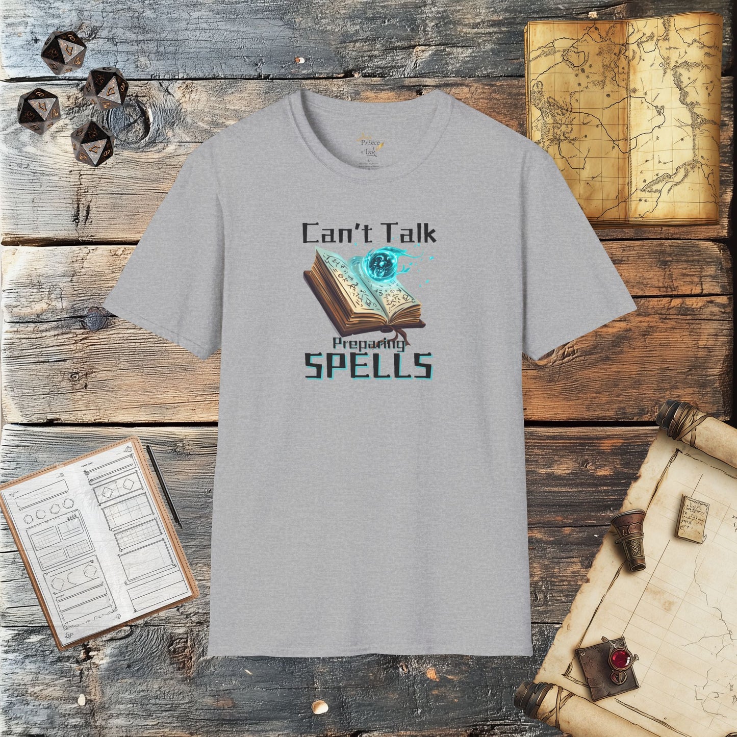 Can't Talk Preparing Spells - Wizard Role Playing Graphic T-Shirt