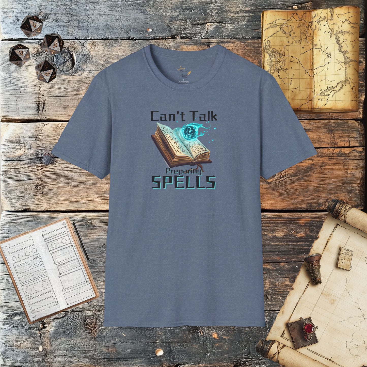 Can't Talk Preparing Spells - Wizard Role Playing Graphic T-Shirt