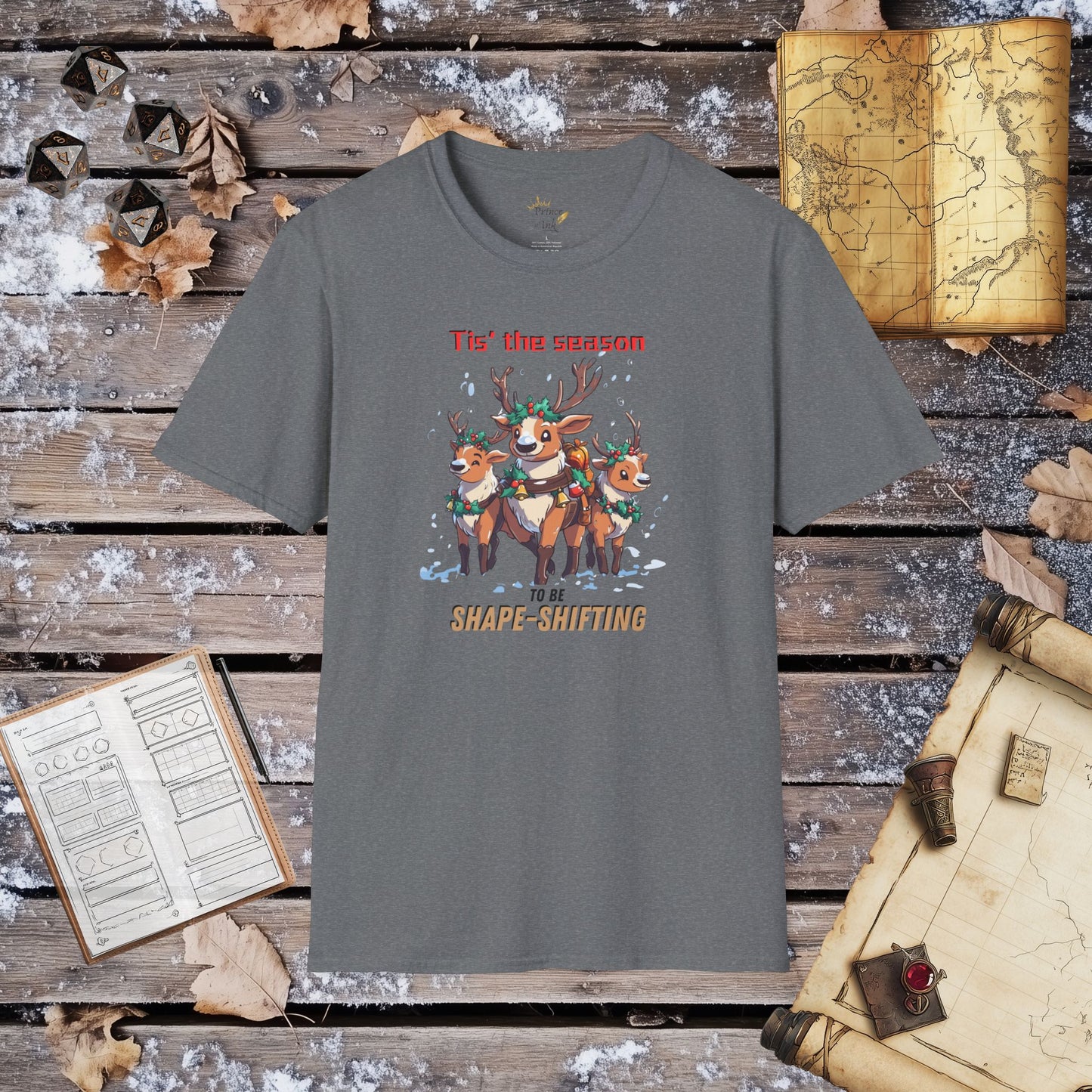 Tis' the Season to be Shape-Shifting - Druid Reindeer Fantasy Group Role-Playing Unisex Graphic T-Shirt