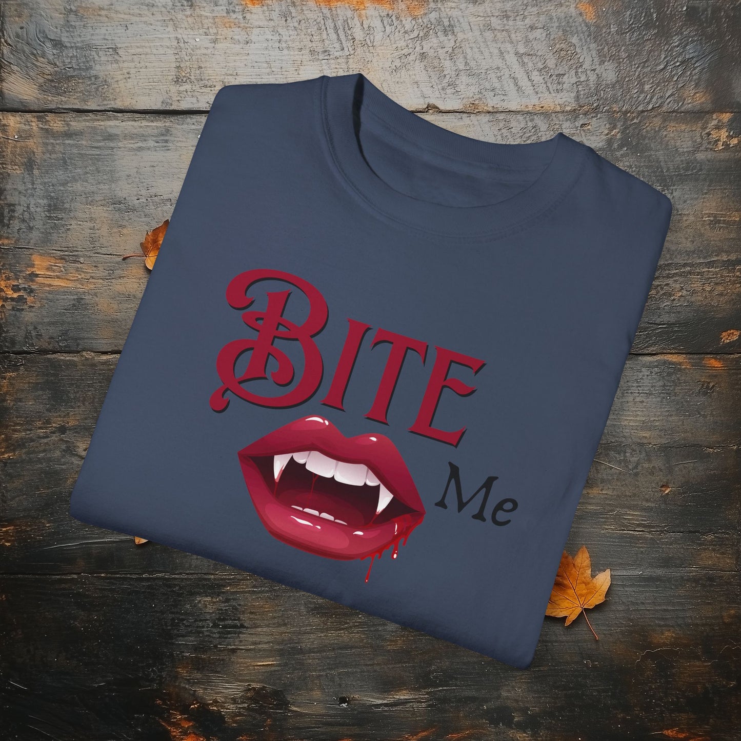 Bite Me Cute Halloween Graphic T - Cute Vampire Bite Me T-Shirt - Comfort Colors 1717