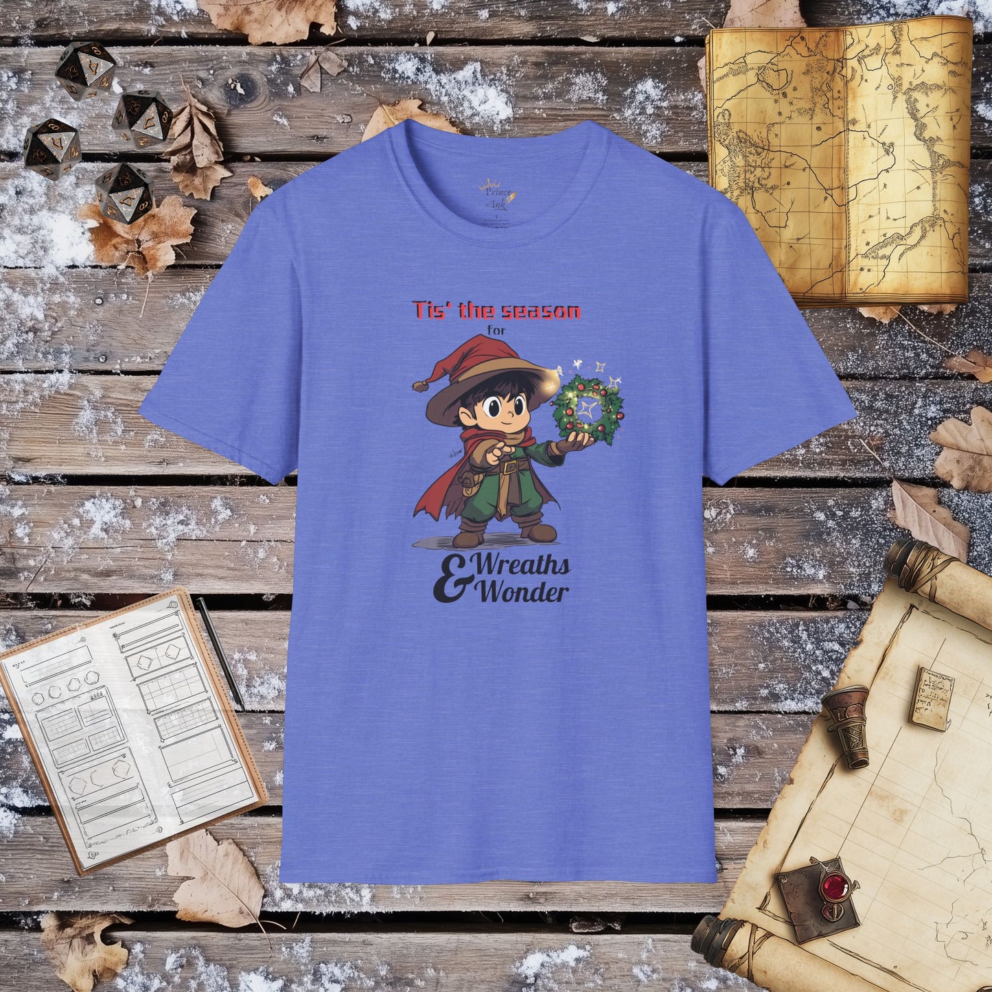 Tis' the Season for Wreaths & Wonder - Warlock Fantasy Group Role-Playing Unisex Graphic T-Shirt