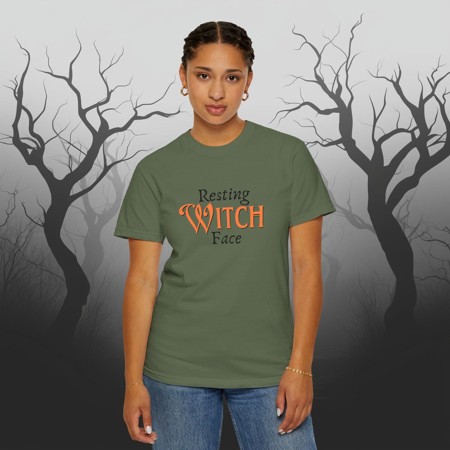 Resting Witch Face Funny Halloween Graphic T - Cute Comfort Colors 1717 Halloween Graphic T