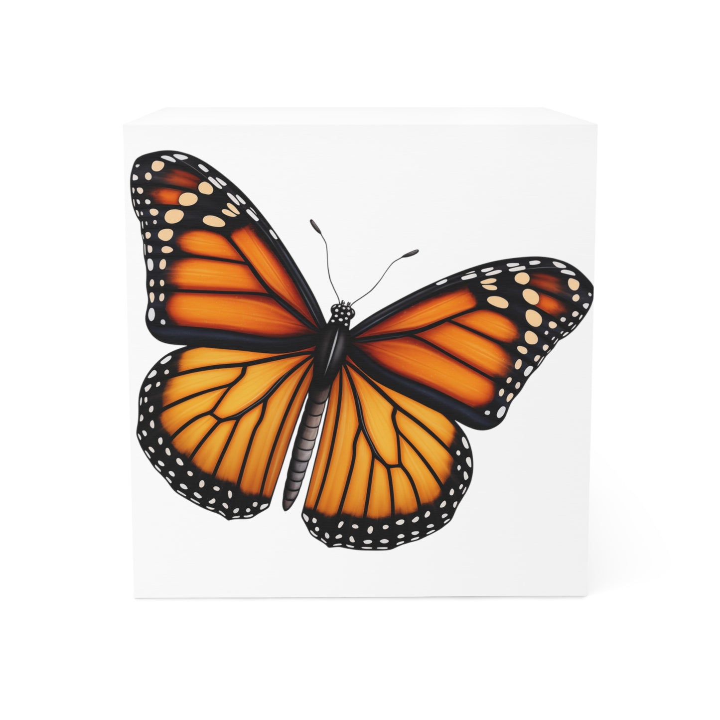 Butterfly Monarch Sticky Note Cube Decoration Stationary for Office, Home or School. Desk Decor and Organization Gift for Nature Lovers