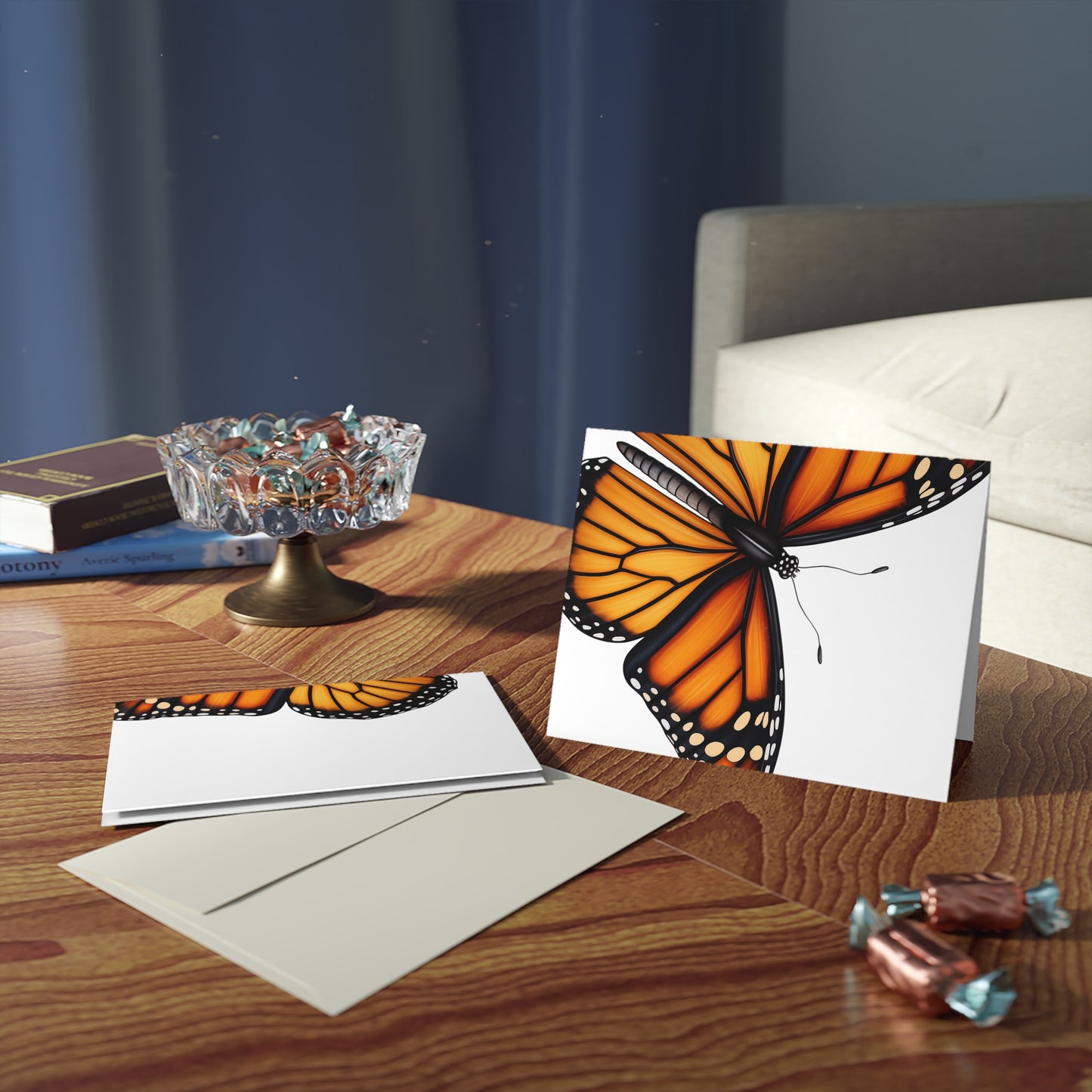 Butterfly Greeting cards (8, 16, and 24 pcs) - Large Beautiful Monarch Design - Greeting Card, Congrats Card, Wedding Card, Sympathy Card