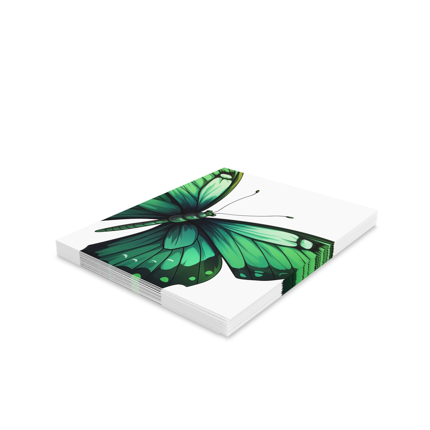 Butterfly Greeting cards (8, 16, and 24 pcs) - Large Beautiful Emerald Swallowtail Design - Greeting Card, Congrats Card, Wedding Card, Sympathy Card