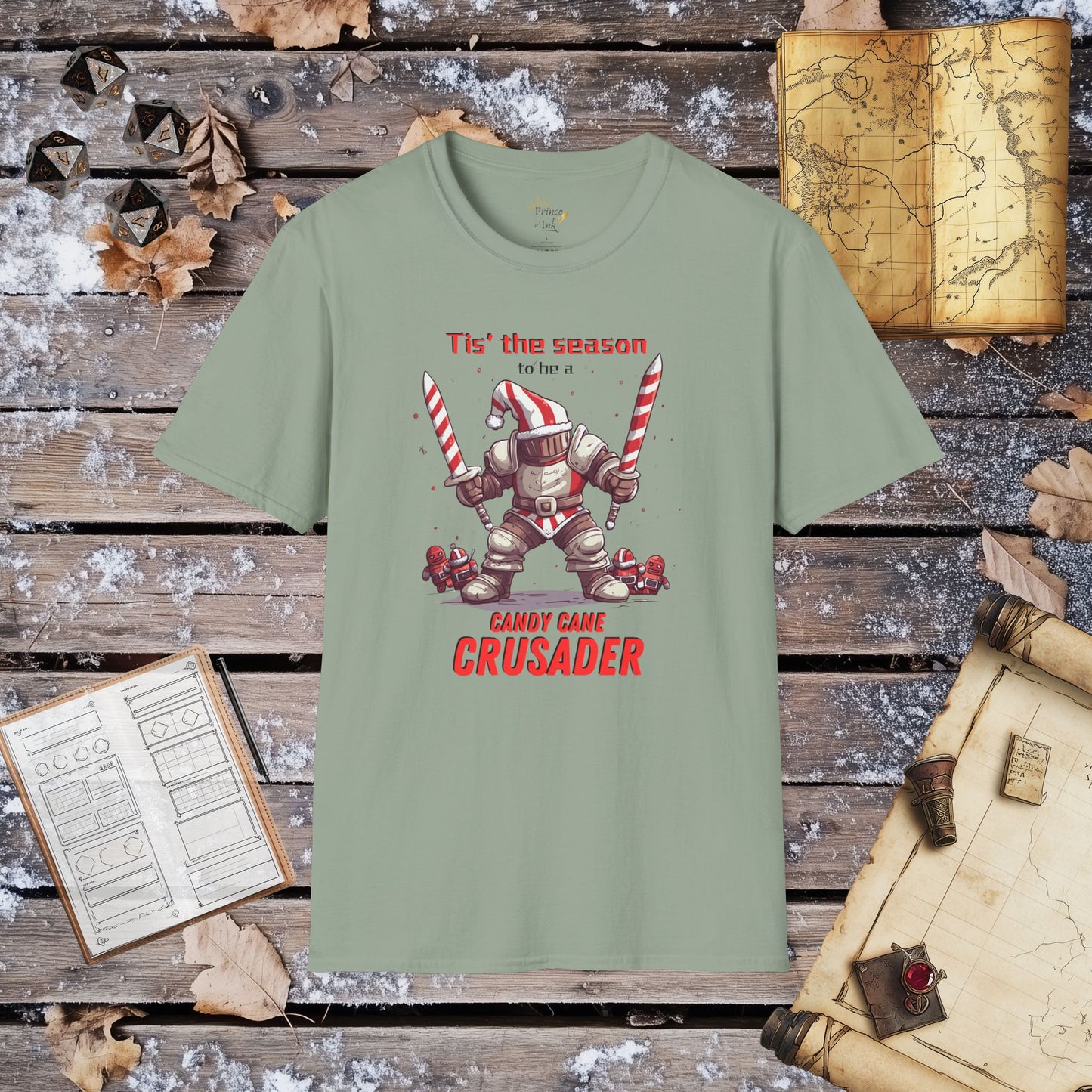 Tis' The Season to be a Candy Cane Crusader - Fantasy Themed Graphic T