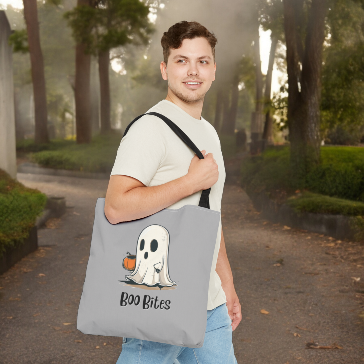 Cute Ghost Carrying Tote, Halloween Trick or Treat Bag. Children's Tote Bag, Halloween Bag, Party Loot Bag, Ghost, School Bag, Shopping Bag