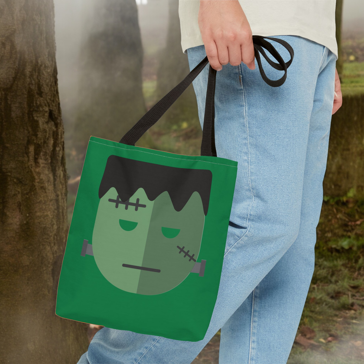 Frankenstein Carrying Tote Halloween Trick or Treat Bag for Kids Tote Bag Halloween Treat Bag for Kids Costume Spooky Accessory Bag