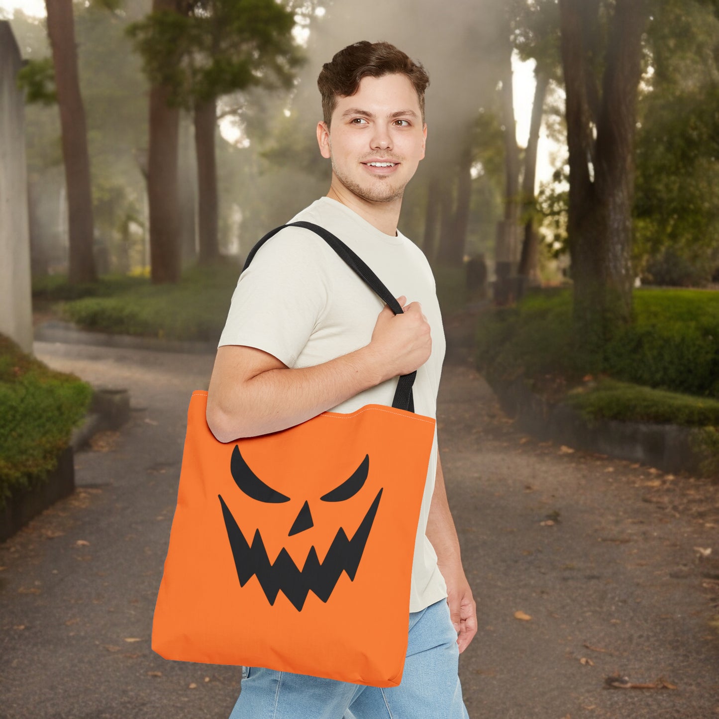 Jack-O-Lantern Carrying Tote Halloween Trick or Treat Bag for Kids Tote Bag Halloween Treat Bag for Kids Costume Spooky Accessory Bag