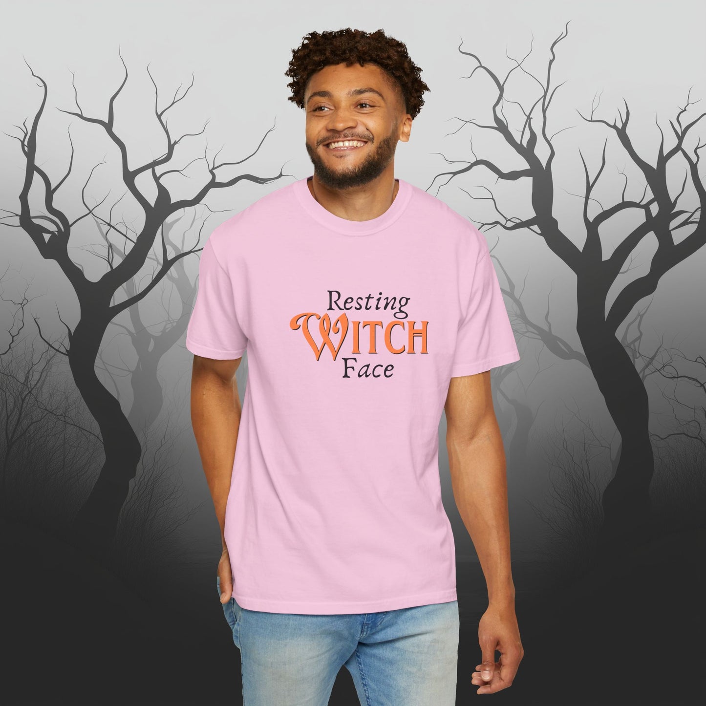 Resting Witch Face Funny Halloween Graphic T - Cute Comfort Colors 1717 Halloween Graphic T