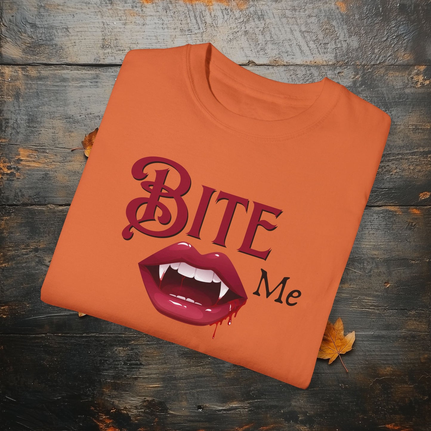 Bite Me Cute Halloween Graphic T - Cute Vampire Bite Me T-Shirt - Comfort Colors 1717