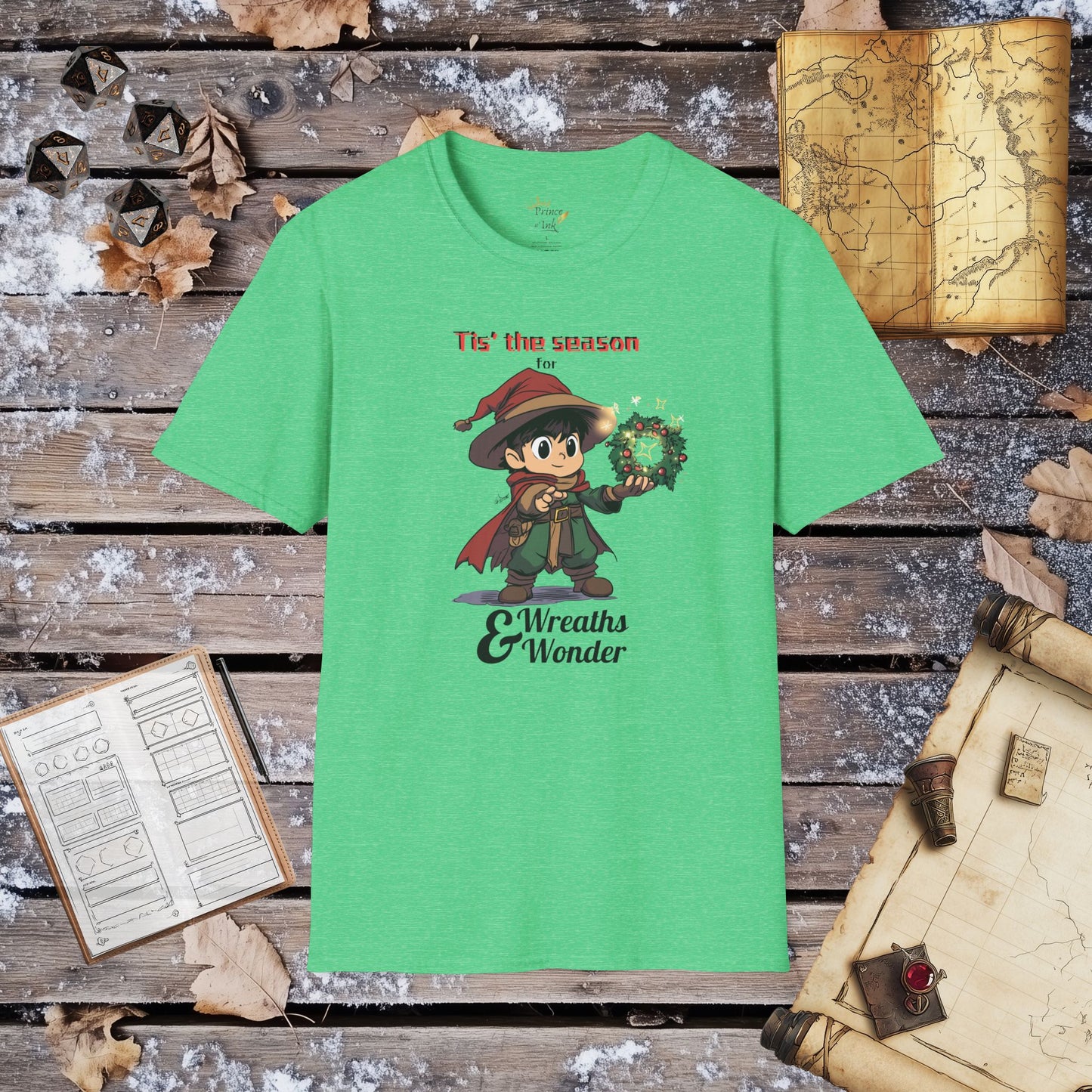 Tis' the Season for Wreaths & Wonder - Warlock Fantasy Group Role-Playing Unisex Graphic T-Shirt