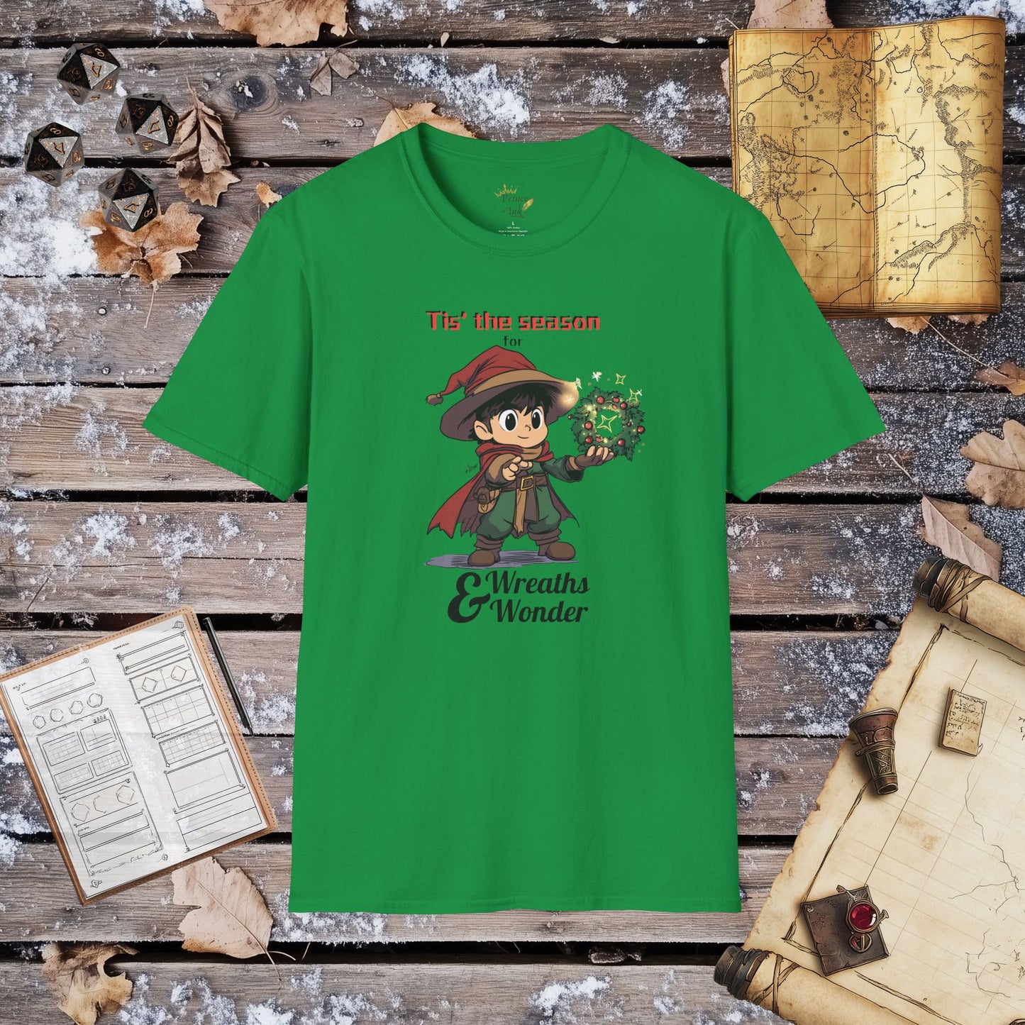 Tis' the Season for Wreaths & Wonder - Warlock Fantasy Group Role-Playing Unisex Graphic T-Shirt