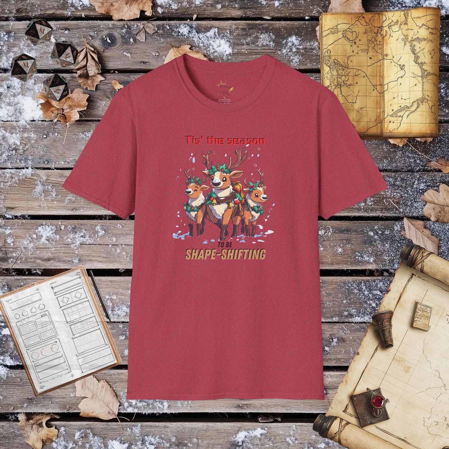 Tis' the Season to be Shape-Shifting - Druid Reindeer Fantasy Group Role-Playing Unisex Graphic T-Shirt