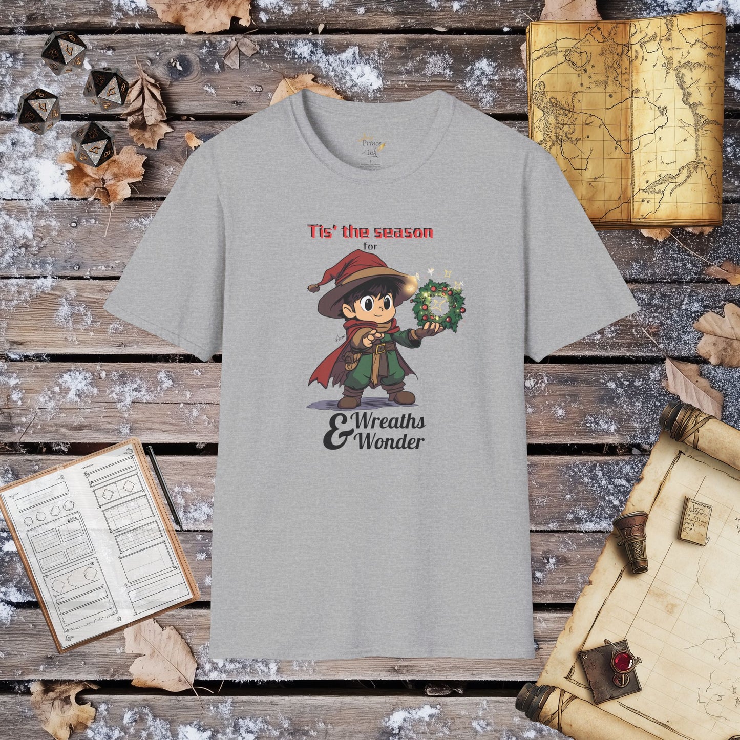 Tis' the Season for Wreaths & Wonder - Warlock Fantasy Group Role-Playing Unisex Graphic T-Shirt