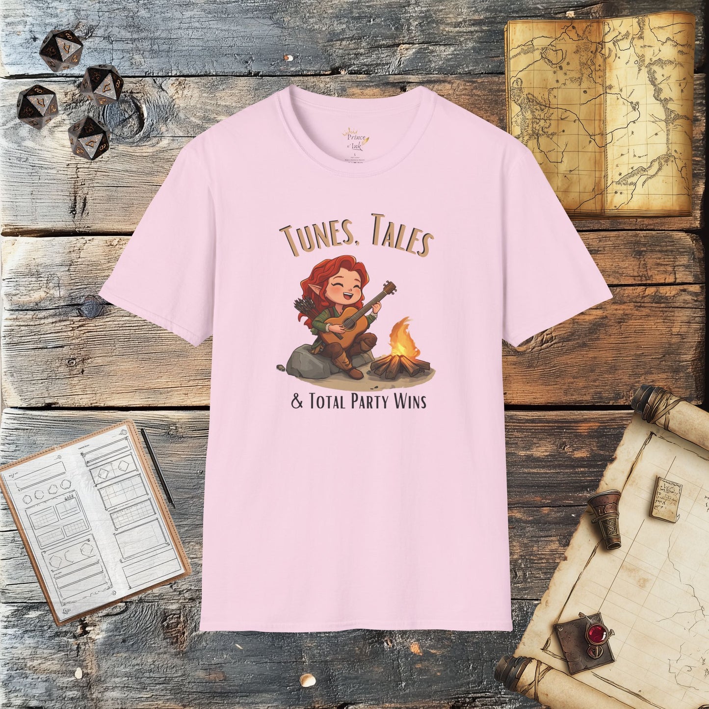 Tunes, Tales & Total Party Wins - Fantasy Group Role-Playing Unisex Graphic T-Shirt